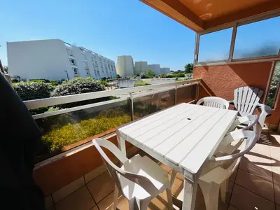 Balcon ou terrasse dans l'établissement Standing et océan à 50m, appartement de l'oasis