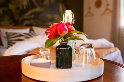 Un ou plusieurs lits dans un hébergement de l'établissement Agap'& Morphée - Chambres d'hôtes de charme avec Spa, Pouancé 49
