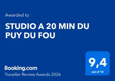 Certificat, récompense, panneau ou autre document affiché dans l'établissement STUDIO A 20 MIN DU PUY DU FOU