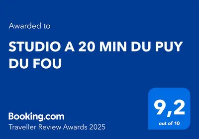 Certificat, récompense, panneau ou autre document affiché dans l'établissement STUDIO A 20 MIN DU PUY DU FOU
