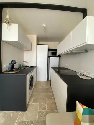 Cuisine ou kitchenette dans l'établissement Appartement vue sur l'océan