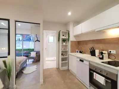 Cuisine ou kitchenette dans l'établissement Appartement T2 Cocooning, Secteur Doutre