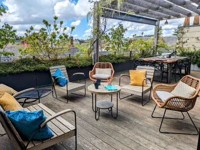 Coin salon dans l'établissement Unique à Nantes ! Loft moderne avec rooftop 10pers