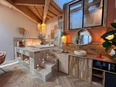 Cuisine ou kitchenette dans l'établissement Suite Bali Les Petits Plaisirs