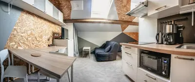 Cuisine ou kitchenette dans l'établissement Studio à 10min du Puy du Fou - Bords de Sèvre