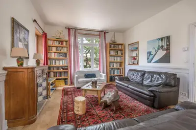 Coin salon dans l'établissement Villa familiale à 300m de la plage de L’Océan