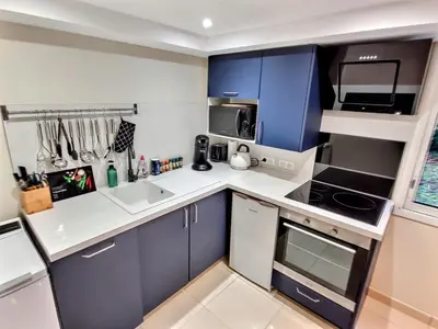 Cuisine ou kitchenette dans l'établissement Le Petit Rocher 30m2- Studio standing 3 étoiles