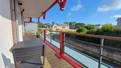 Balcon ou terrasse dans l'établissement Les Voiles du Clipper T2