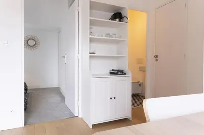 Un ou plusieurs lits dans un hébergement de l'établissement petit Gîte T2 des balcons d'Ancenis