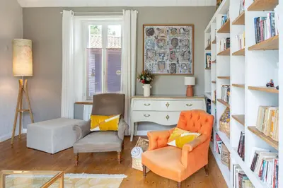 Coin salon dans l'établissement Maison pour 8 avec piscine - Noirmoutier-en-l'Île