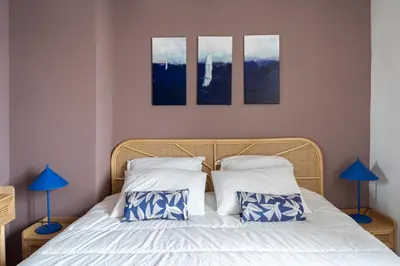 Un ou plusieurs lits dans un hébergement de l'établissement Maison pour 8 avec piscine - Noirmoutier-en-l'Île