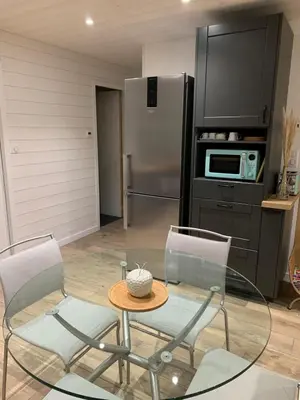 Cuisine ou kitchenette dans l'établissement Gîte du marais