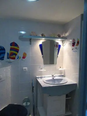 Salle de bains dans l'établissement Chambres d'hôtes de La Templerie-Moulin