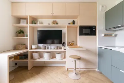 Cuisine ou kitchenette dans l'établissement Studio refait à neuf avec Parking en Bord de Loire