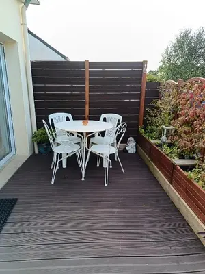Balcon ou terrasse dans l'établissement Petit appartement à la campagne proche mer