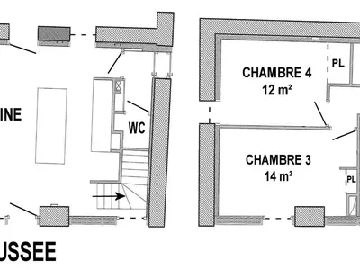 Plan de l'établissement Grande grange rénovée avec jardin et spa proche de Nantes - FR-1-306-1234