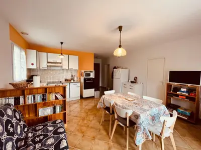 Cuisine ou kitchenette dans l'établissement Maison du Plantin jardin & calme