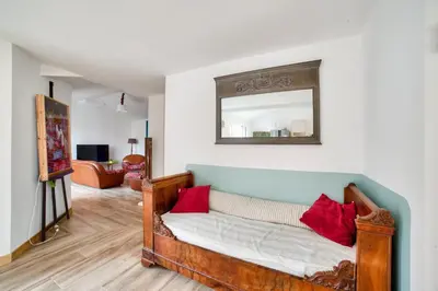 Coin salon dans l'établissement Accès privée à la plage à Barbâtre - Maison pour 6