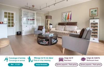 Coin salon dans l'établissement Appartement face mer pour 4 personnes