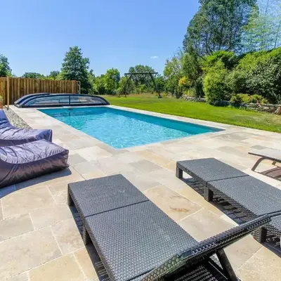 Roulotte climatisée avec piscine et jardin - FR-1-622-54