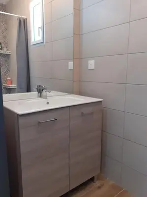 Salle de bains dans l'établissement chez Virginie et Jacky